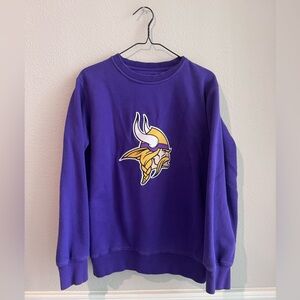 Fanatics Vikings Pro Line Purple Crewneck Stitched Patch